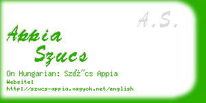appia szucs business card